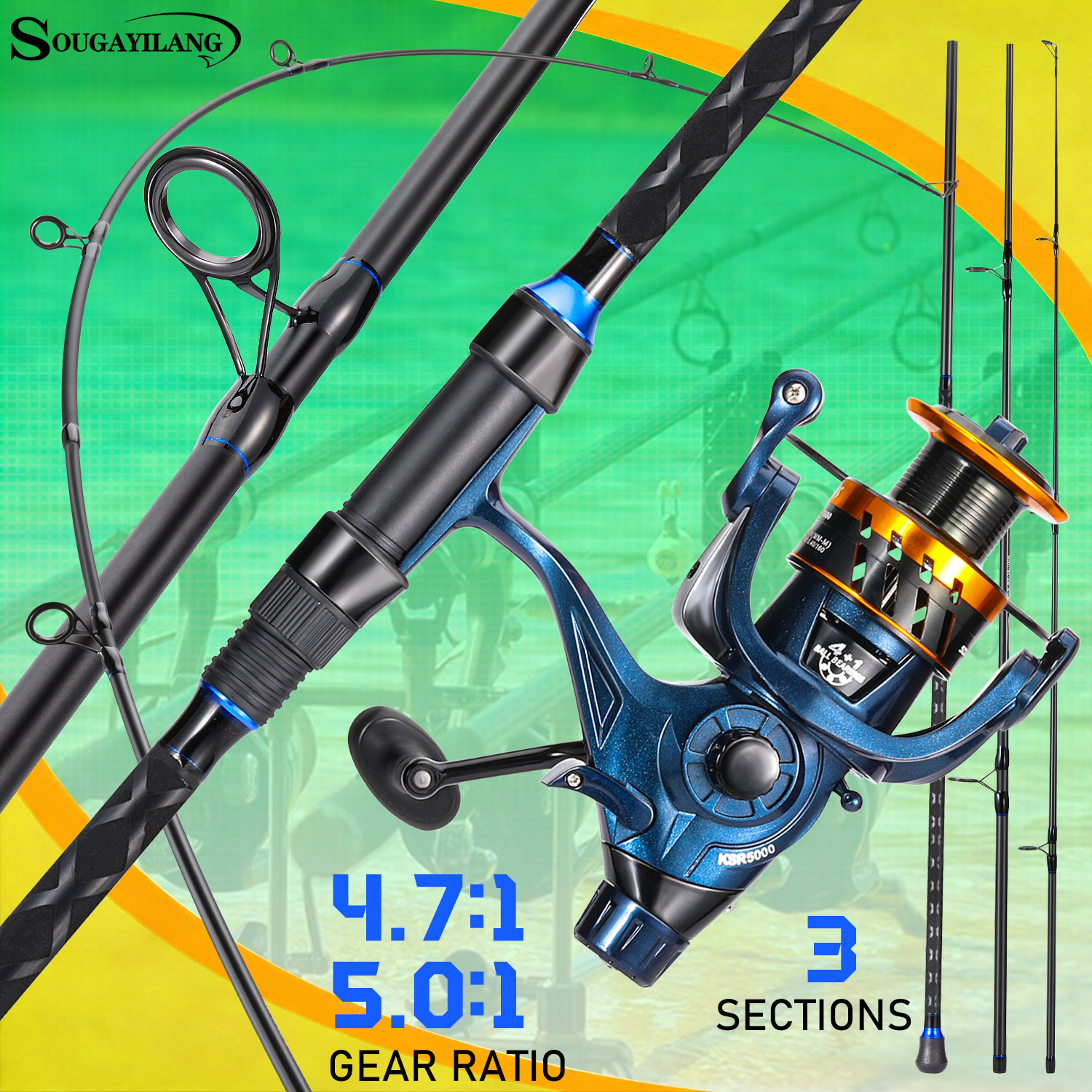 Fishing Rod Surf - Sougayilang 3 Sections Surf Fishing Rod