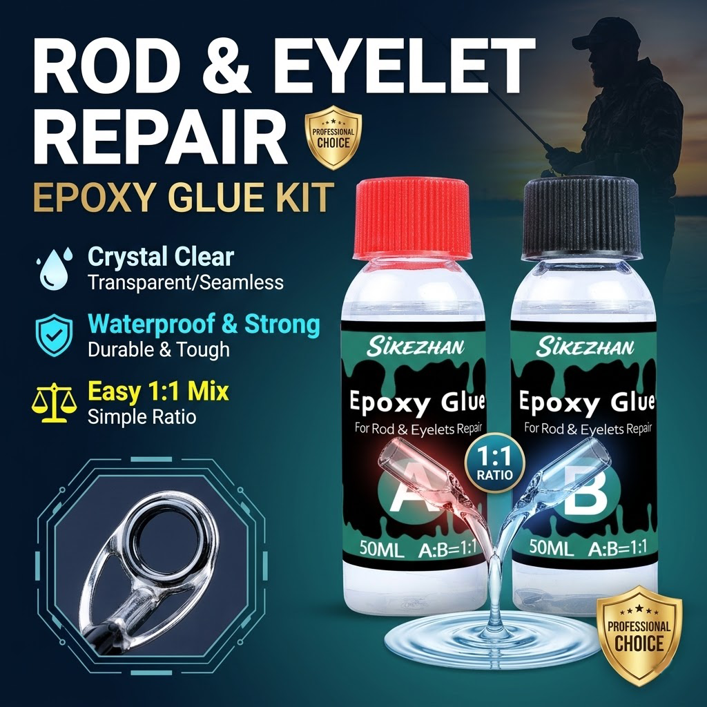 Fishing Rod Guide Replacement - Clear 2-Part Fishing Rod Epoxy Repair