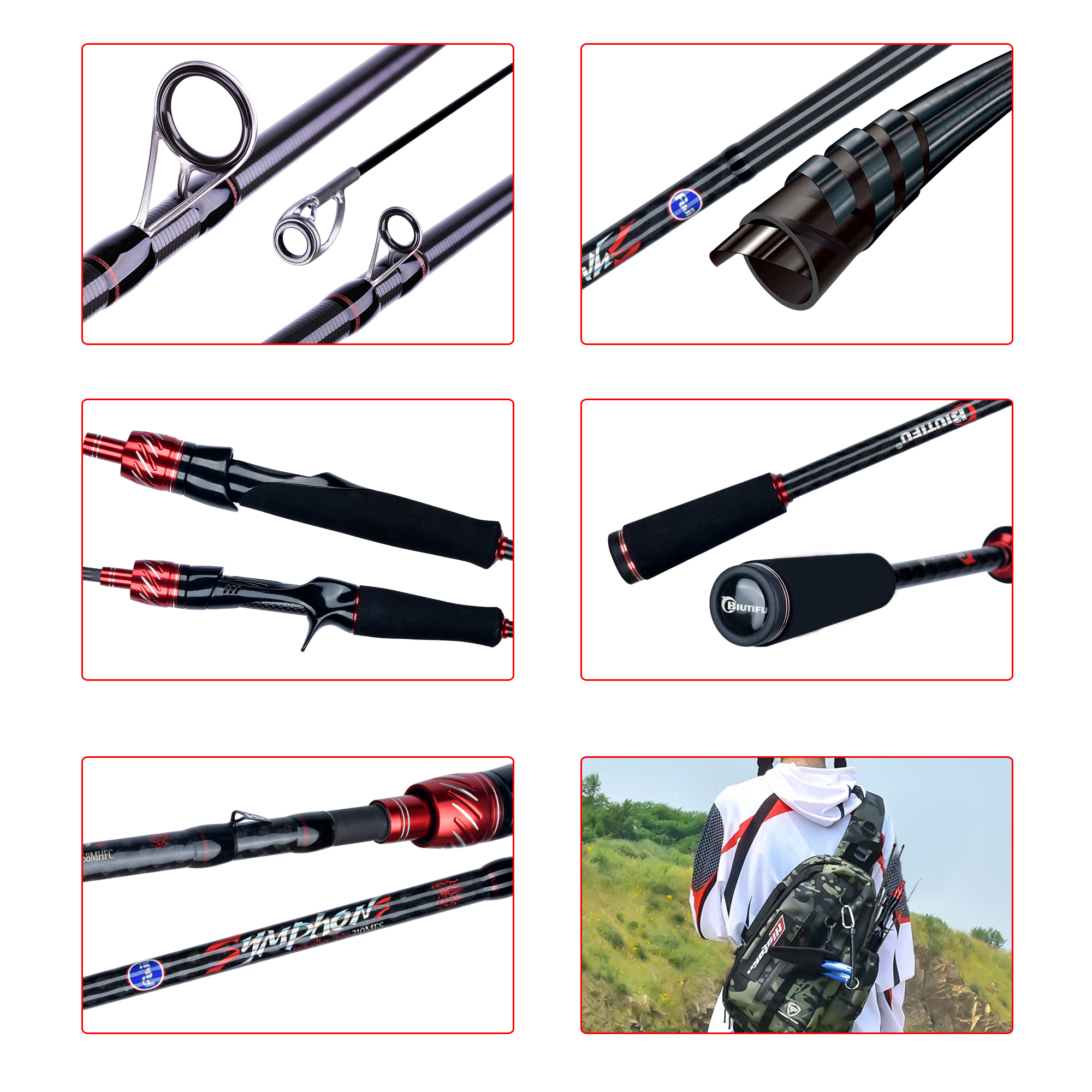 BIUTIFU Spinning Casting Fuji  - Fishing Rod Surf review and price