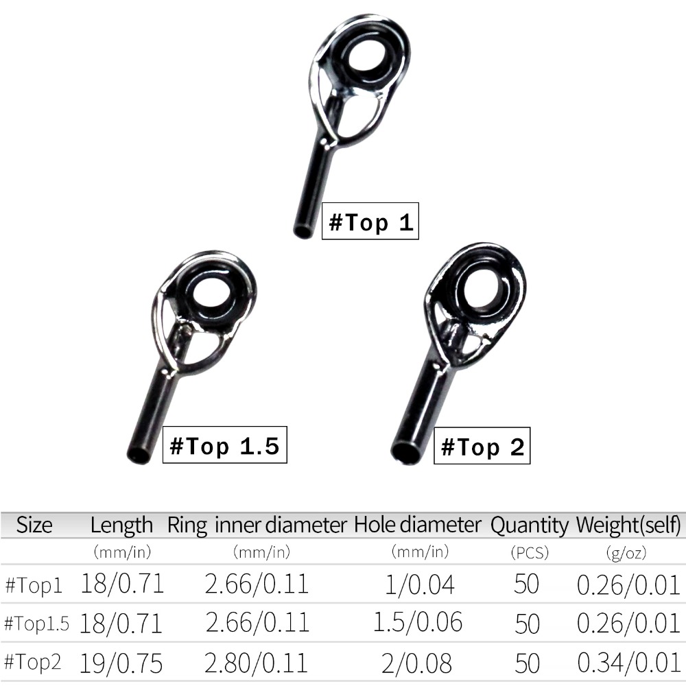 50pcs 1mm 1.5mm 2mm Fishing Ro - Fishing Rod Tip Replacement review and price