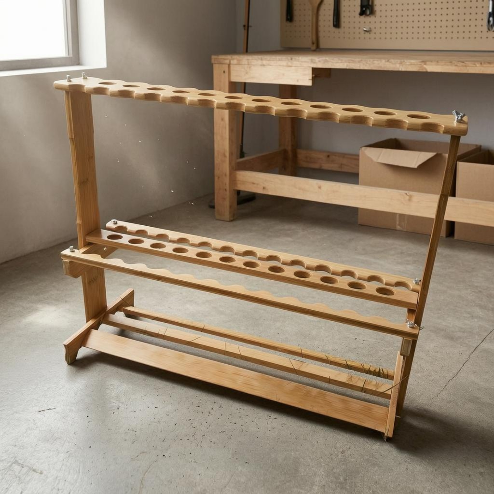 Bamboo Fishing Rod Rack Circul - Fishing Rod Rack review and price