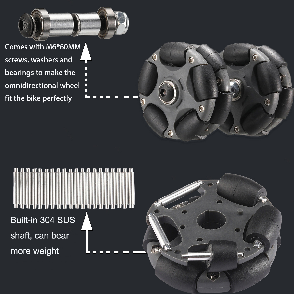 2PCS 58mm Nylon Omni Wheels Ea - Fishing Rod Telescopic review and price
