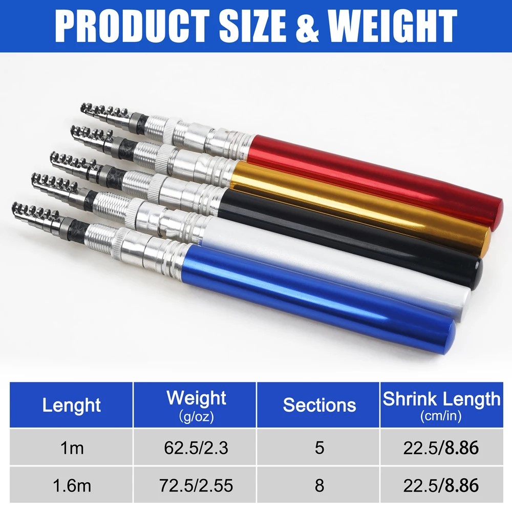 1.6m/1m Pocket Pen Fishing Rod - Fishing Rod Ice review and price